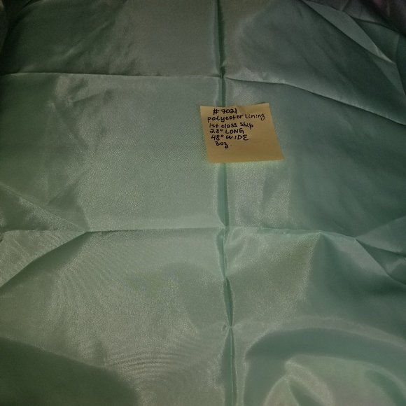 #7021 New Light Green Polyester Lining Cut of Fabric. Beautiful fabric. - Picture 3 of 3